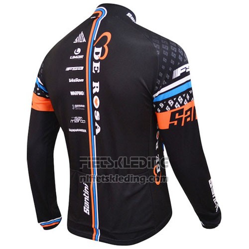 2015 Fietskleding DE Rose Zwart en Oranje Lange Mouwen en Koersbroek